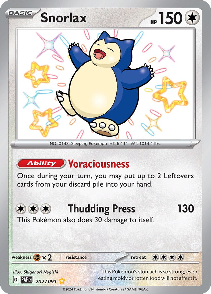 Snorlax (202/091) [Scarlet & Violet: Paldean Fates] | Silver Goblin