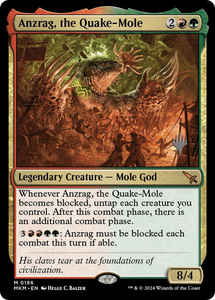 Anzrag, the Quake-Mole (Promo Pack) [Murders at Karlov Manor Promos] | Silver Goblin