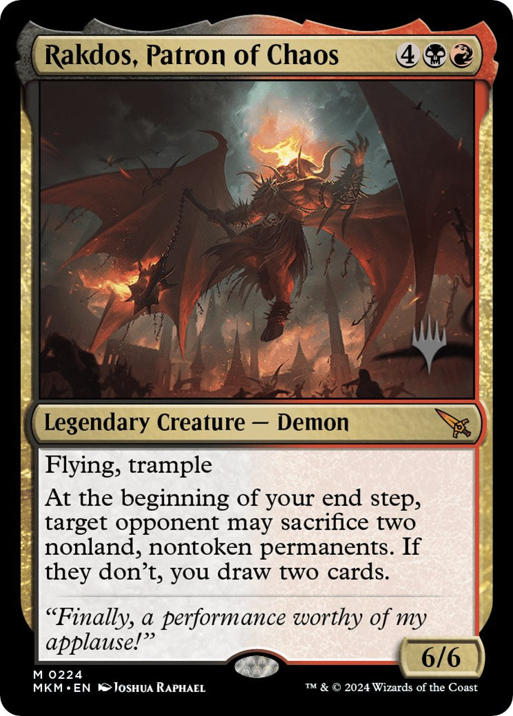 Rakdos, Patron of Chaos (Promo Pack) [Murders at Karlov Manor Promos] | Silver Goblin