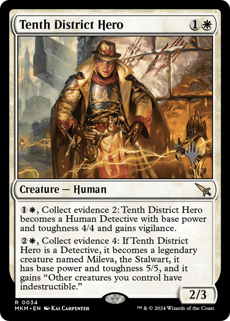 Tenth District Hero (Promo Pack) [Murders at Karlov Manor Promos] | Silver Goblin