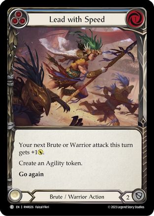 Lead with Speed (Blue) (RNR026) - Blitz Deck: Heavy Hitters - Rhinar