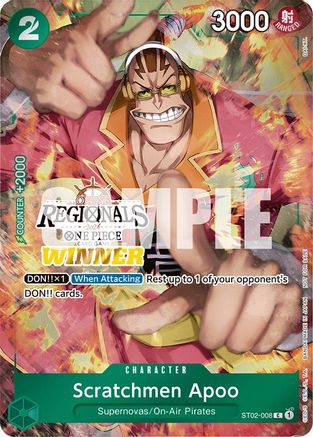 Scratchmen Apoo (Online Regional 2024) [Winner] (ST02-008) - One Piece Promotion Cards | Silver Goblin