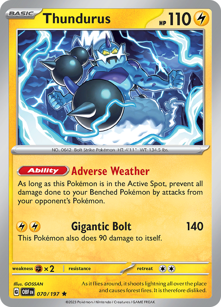 Thundurus (070/197) [Scarlet & Violet: Obsidian Flames] | Silver Goblin