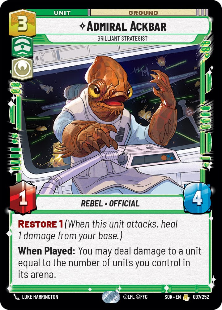 Admiral Ackbar - Brilliant Strategist (097/252) [Spark of Rebellion] | Silver Goblin