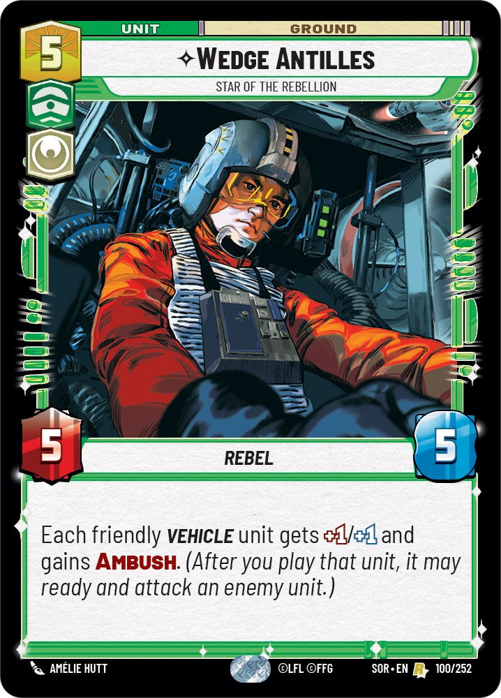 Wedge Antilles - Star of the Rebellion (100/252) [Spark of Rebellion] | Silver Goblin