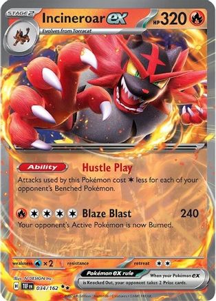 Incineroar ex - 034/162 (34) Holofoil - SV05 Temporal Forces