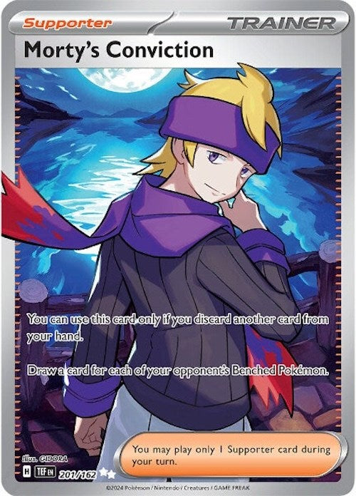 Morty's Conviction (201/162) [Scarlet & Violet: Temporal Forces] | Silver Goblin