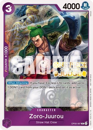 Zoro-Juurou (Judge Pack Vol. 3) Foil (OP05-067) - One Piece Promotion Cards | Silver Goblin