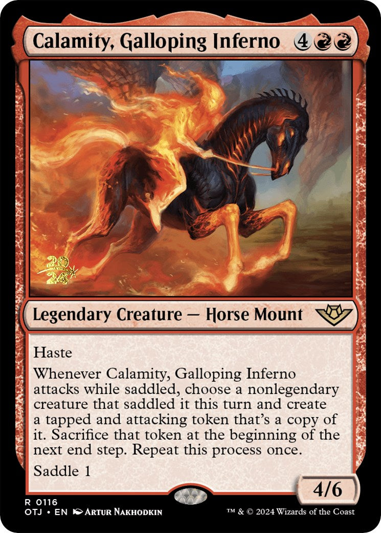 Calamity, Galloping Inferno [Outlaws of Thunder Junction Prerelease Promos] | Silver Goblin