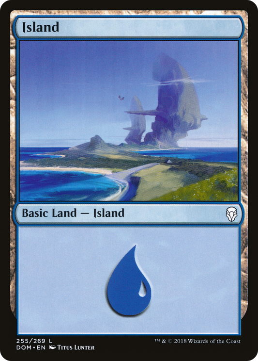 Island (255) [Dominaria] Foil