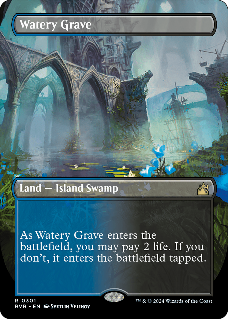 Watery Grave (Borderless) [Ravnica Remastered] | Silver Goblin