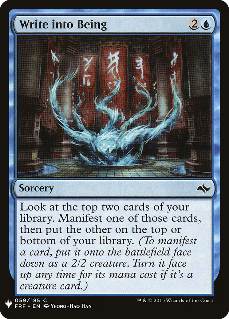 Write into Being (FRF-59) - The List