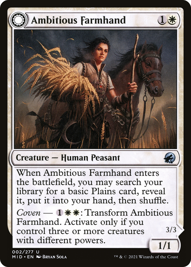 Ambitious Farmhand // Seasoned Cathar (002) Foil - Innistrad: Midnight Hunt