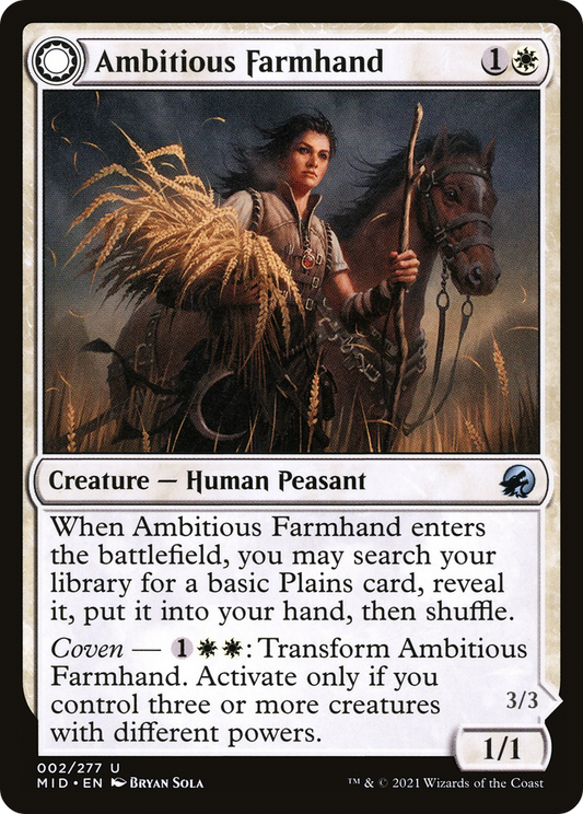 Ambitious Farmhand // Seasoned Cathar (002) Foil - Innistrad: Midnight Hunt