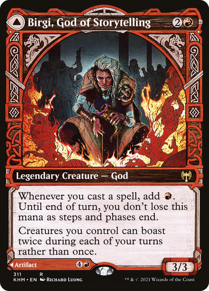 Birgi, God of Storytelling // Harnfel, Horn of Bounty (Showcase) (311) Foil - Kaldheim