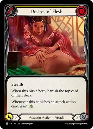Desires of Flesh (Yellow) (MST119) Rainbow Foil - Part the Mistveil
