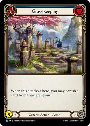 Gravekeeping (Blue) Rainbow Foil (MST202) - Part the Mistveil | Silver Goblin