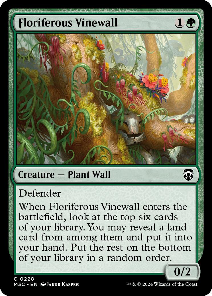 Floriferous Vinewall [Modern Horizons 3 Commander] | Silver Goblin