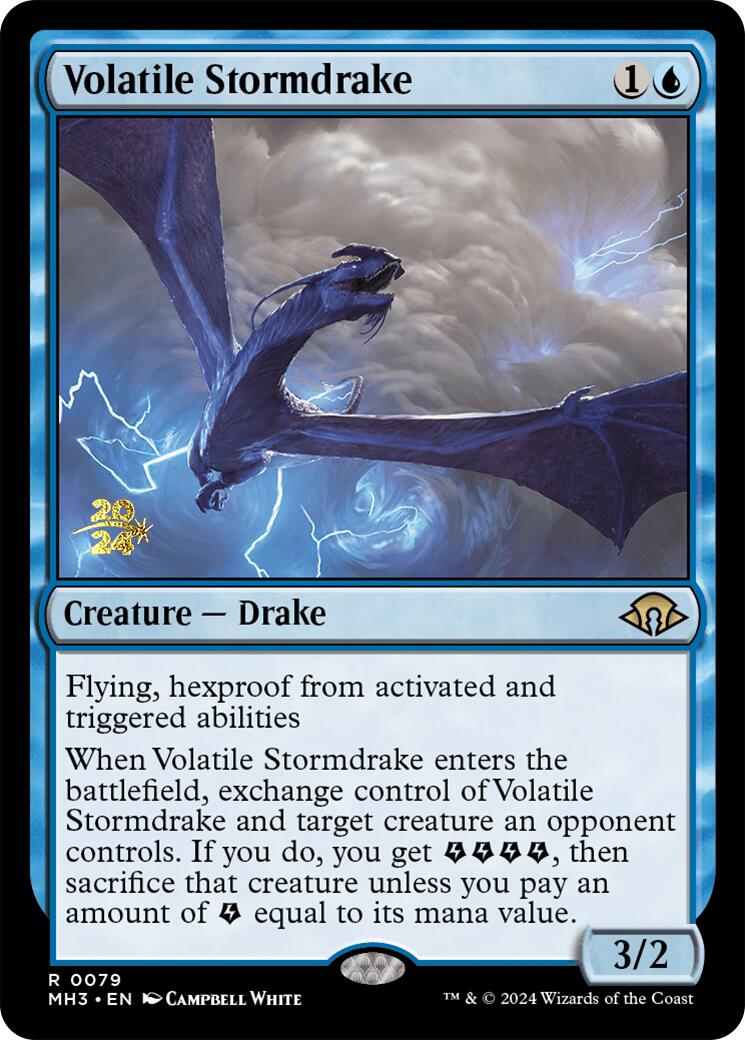 Volatile Stormdrake [Modern Horizons 3 Prerelease Promos] | Silver Goblin