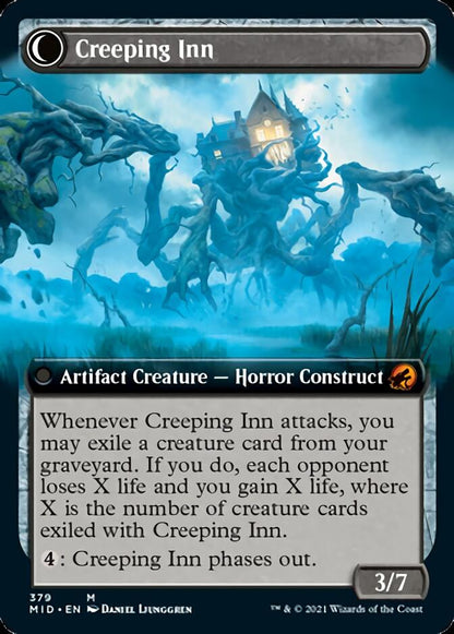 Hostile Hostel // Creeping Inn (Extended Art) (379) Foil - Innistrad: Midnight Hunt