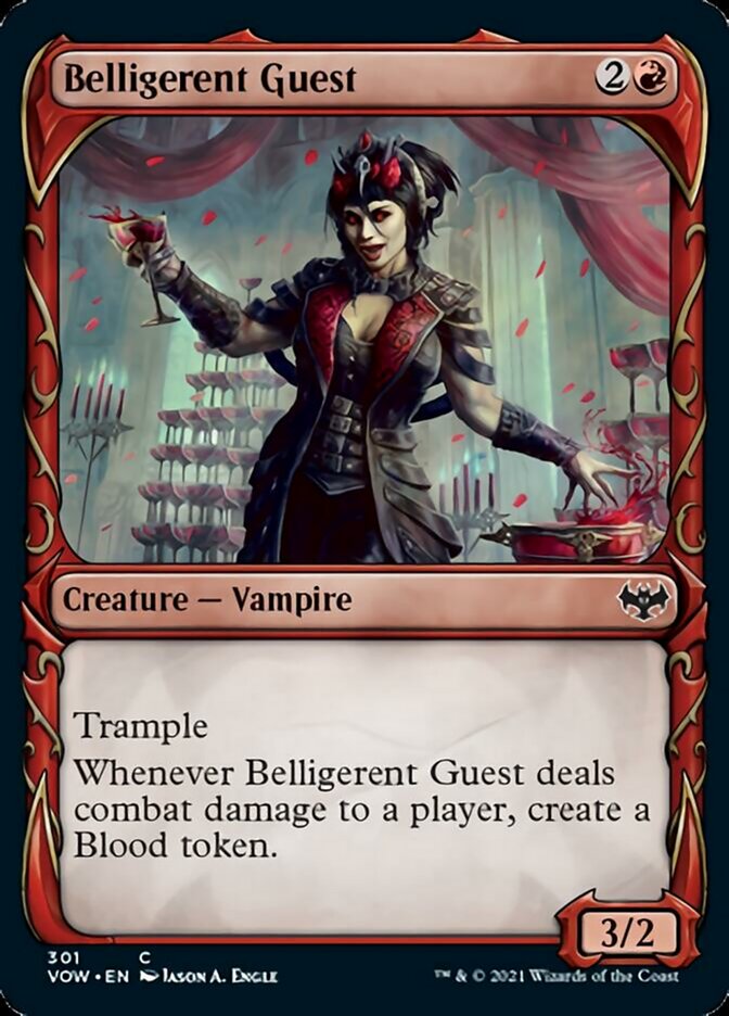 Belligerent Guest (Showcase Fang Frame) [Innistrad: Crimson Vow] | Silver Goblin