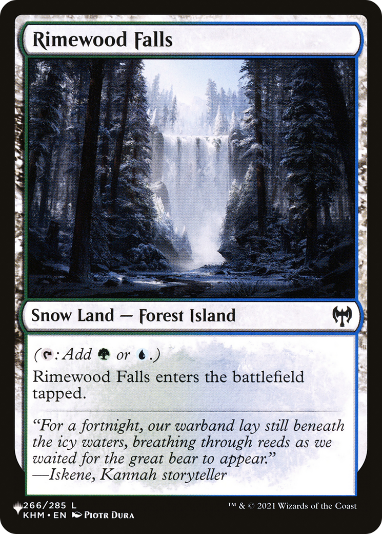 Rimewood Falls (KHM-266) - The List