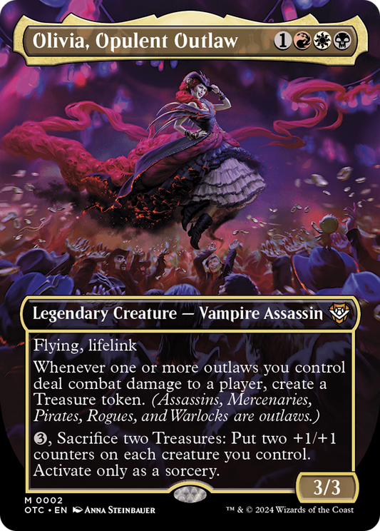 Olivia, Opulent Outlaw (Borderless) (002) Foil - Outlaws of Thunder Junction Commander