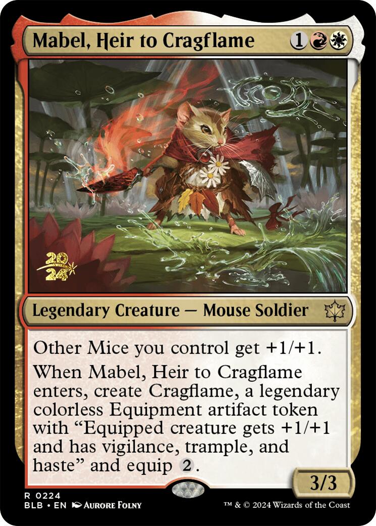 Mabel, Heir to Cragflame [Bloomburrow Prerelease Promos] | Silver Goblin