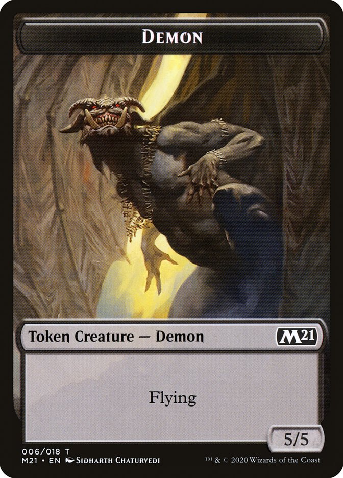 Bird // Demon Double-Sided Token [Core Set 2021 Tokens] | Silver Goblin