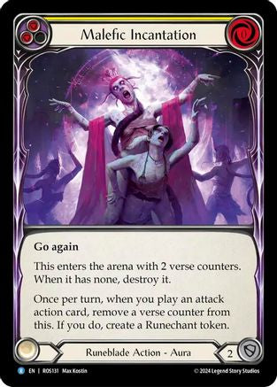 Malefic Incantation (Yellow) (ROS131) Rainbow Foil - Rosetta
