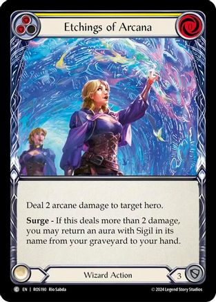 Etchings of Arcana (Yellow) (ROS190) Rainbow Foil - Rosetta