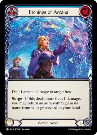 Etchings of Arcana (Blue) (ROS191) Rainbow Foil - Rosetta