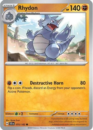 Rhydon (075/142) [Scarlet & Violet: Stellar Crown] Reverse Holofoil