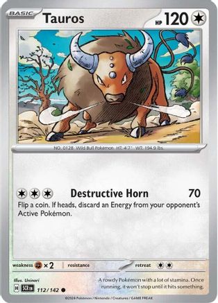 Tauros (112/142) [Scarlet & Violet: Stellar Crown] Reverse Holofoil