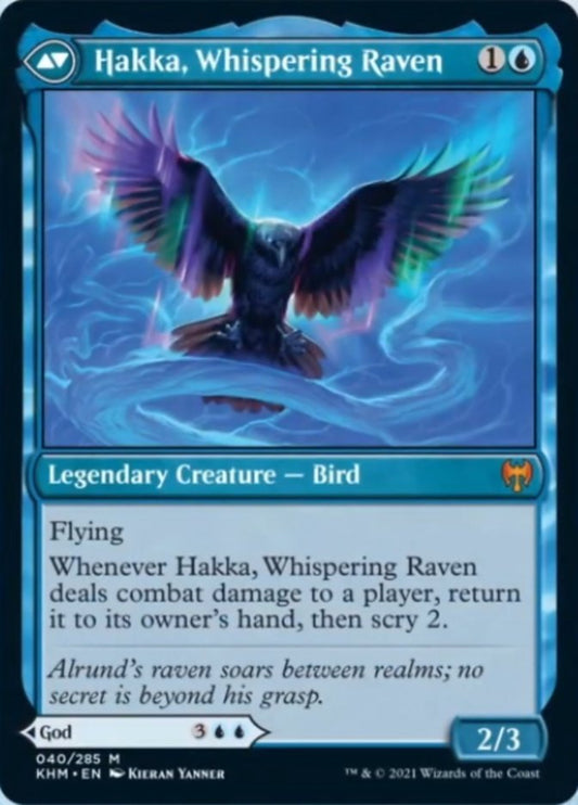 Alrund, God of the Cosmos // Hakka, Whispering Raven (040) Foil - Kaldheim