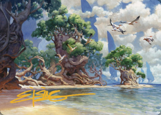 Yavimaya Coast Art Card (Gold-Stamped Signature) [Dominaria United Art Series]