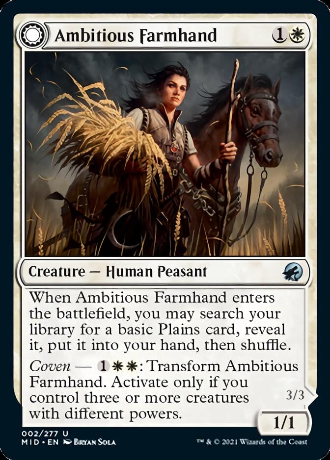 Ambitious Farmhand // Seasoned Cathar (002) Foil - Innistrad: Midnight Hunt