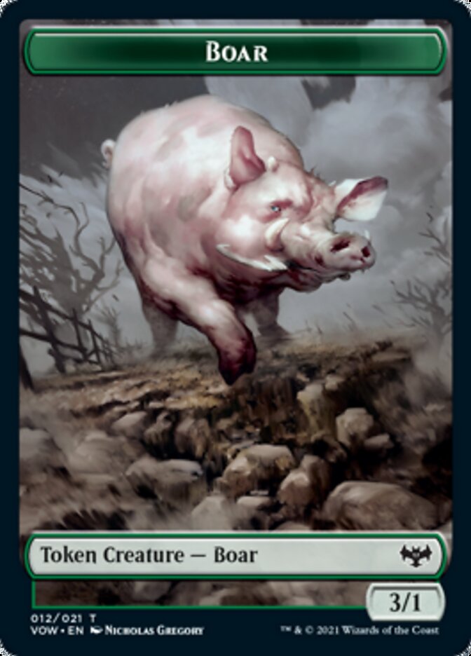 Blood // Boar Double-Sided Token [Innistrad: Crimson Vow Tokens] | Silver Goblin