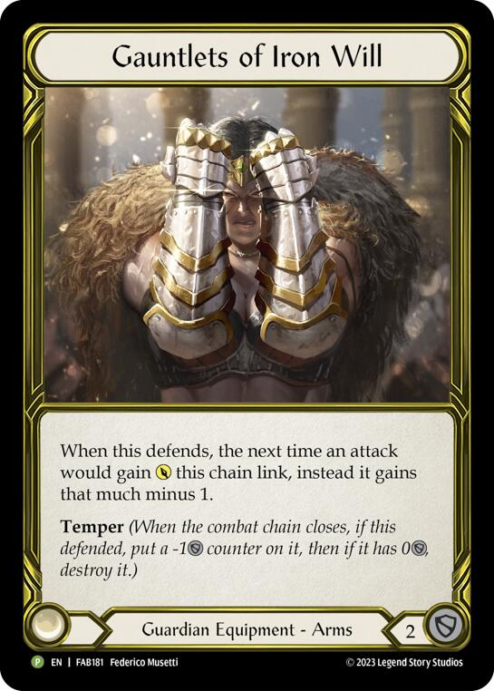 Gauntlets of Iron Will [FAB181] (Promo)  Cold Foil | Silver Goblin