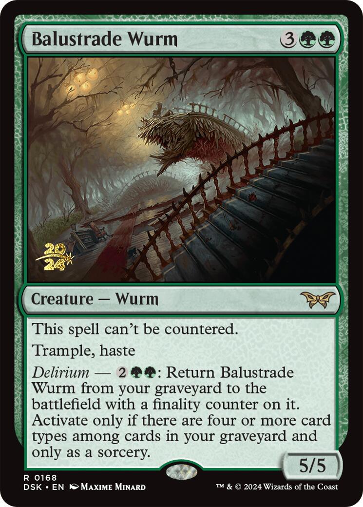 Balustrade Wurm [Duskmourn: House of Horror Prerelease Promos] | Silver Goblin