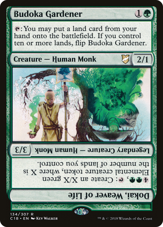 Budoka Gardener // Dokai, Weaver of Life (134) - Commander 2018
