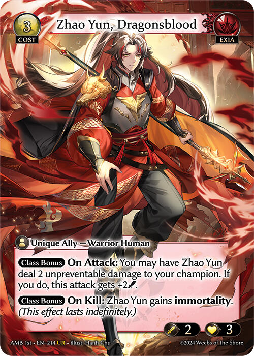Zhao Yun, Dragonsblood (214) [Mortal Ambition] Foil