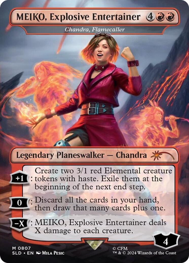 MEIKO, Explosive Entertainer - Chandra, Flamecaller [Secret Lair Drop Series] | Silver Goblin