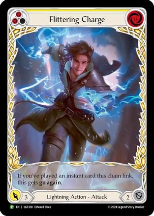 Flittering Charge (Yellow) (Extended Art) (LGS338) Rainbow Foil - FaB Promos
