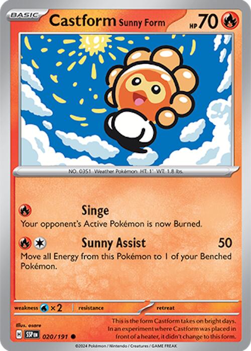 Castform Sunny Form (020/191) [Scarlet & Violet: Surging Sparks] | Silver Goblin