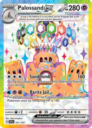 Palossand ex - 221/191 (221) Holofoil - SV08 Surging Sparks