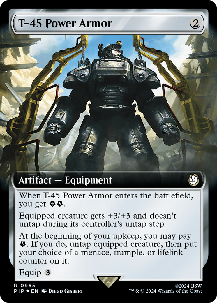 T-45 Power Armor (Extended Art) (Surge Foil) [Fallout] | Silver Goblin