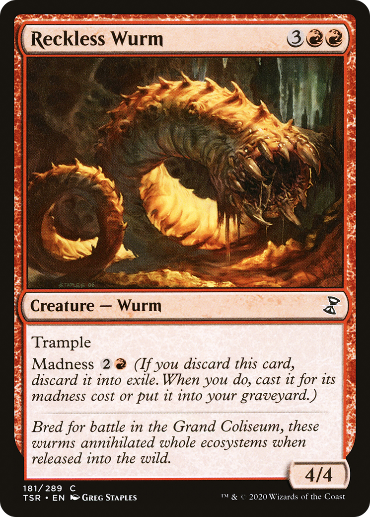 Reckless Wurm (181) Foil - Time Spiral Remastered