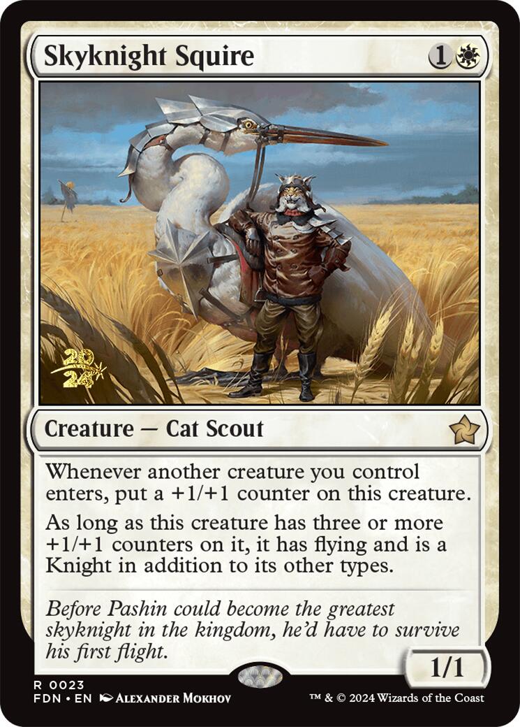 Skyknight Squire [Foundations Prerelease Promos] | Silver Goblin