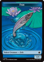 Faerie // Fish Doubled-Sided Token [Foundations Tokens] | Silver Goblin